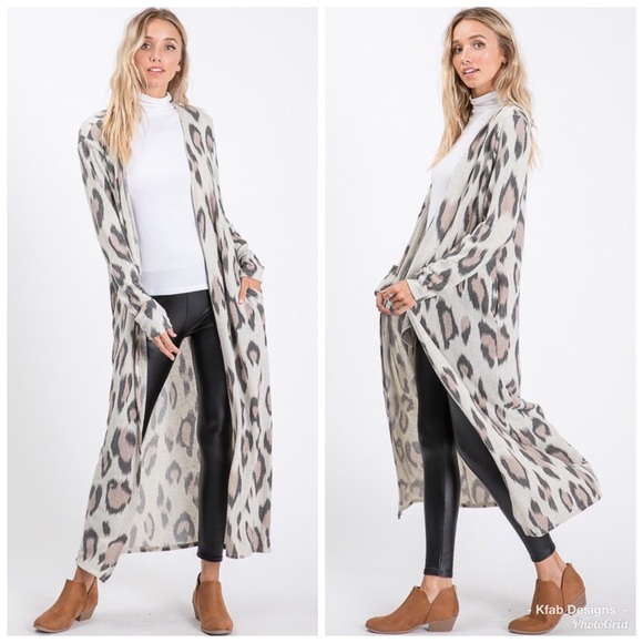 ๐LAST 1! Long Cheetah Print Cardigan! - Picture 6 of 8